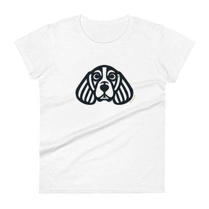 Camiseta feminina de manga curta - Beagle - Tribal - Cores Claras i-animals