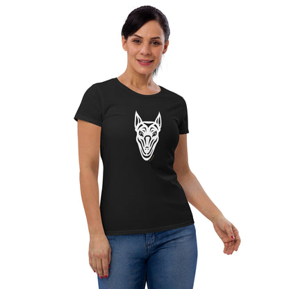 Camiseta feminina de manga curta - Doberman - Tribal i-animals
