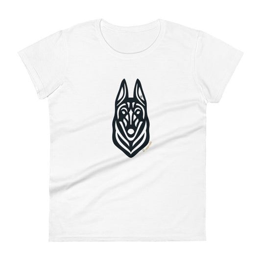 Camiseta feminina de manga curta - Malinois - Cores Claras i-animals