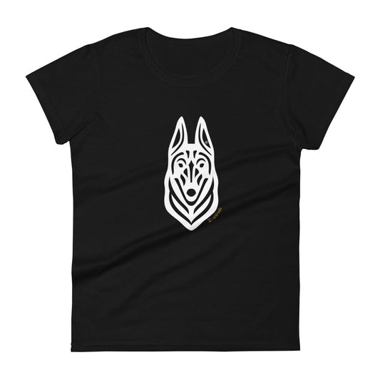 Camiseta feminina de manga curta - Malinois - Tribal i-animals