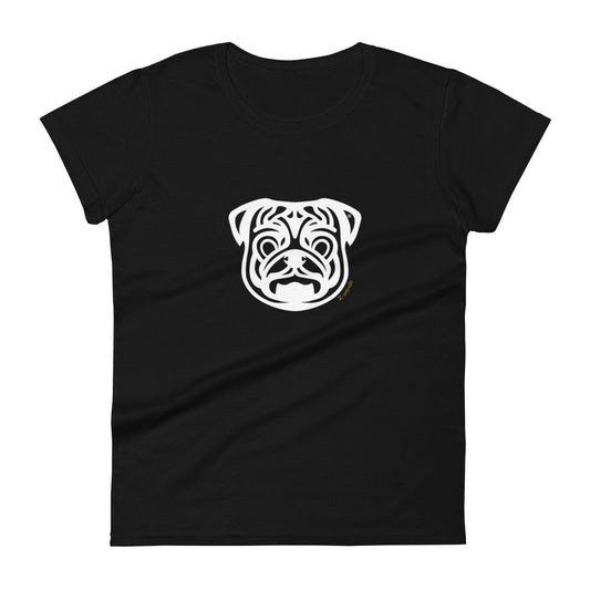 Camiseta feminina de manga curta - Pug - Tribal i-animals