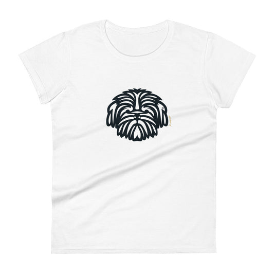 Camiseta feminina de manga curta - Shih Tzu - Tribal - Cores Claras i-animals