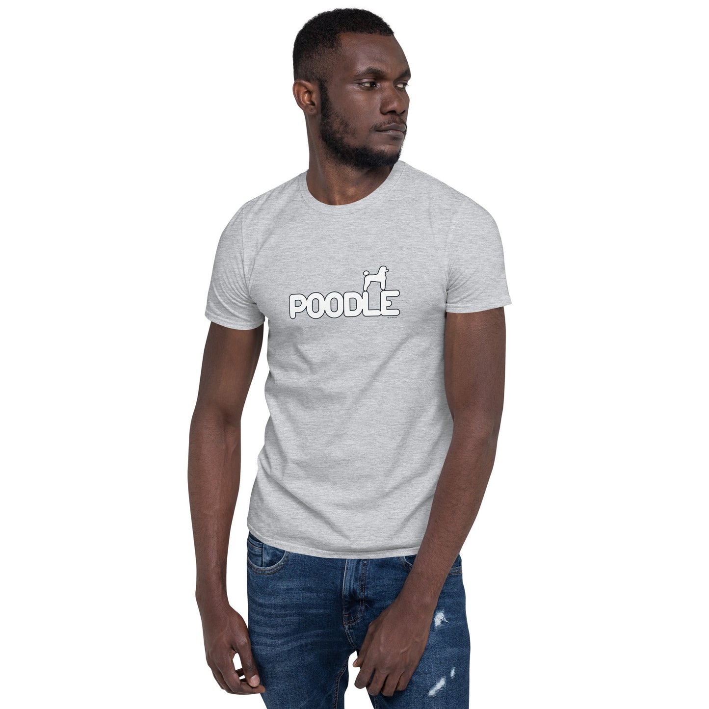 Camiseta unissex com mangas curtas - Poodle - Cores claras i-animals