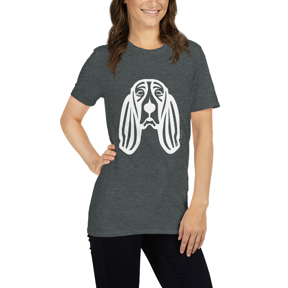 Camiseta unissex de manga curta - Basset Hound - Tribal i-animals