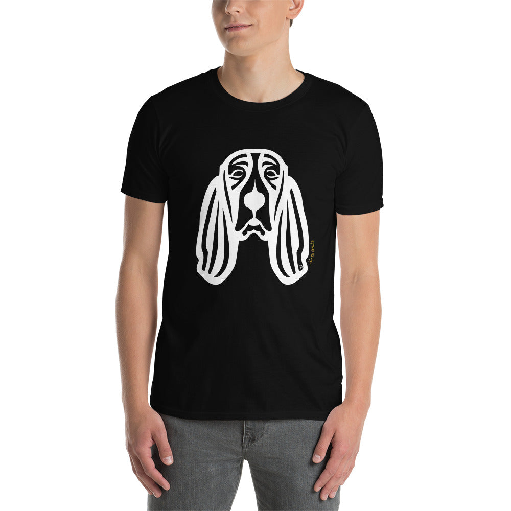 Camiseta unissex de manga curta - Basset Hound - Tribal i-animals