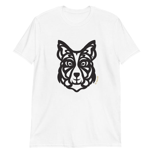 Camiseta unissex de manga curta - Border Collie - Tribal - Cores Claras i-animals