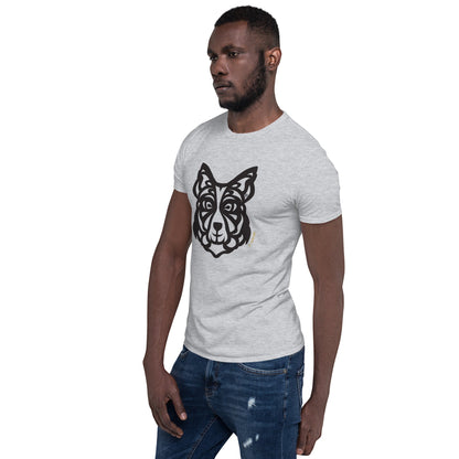 Camiseta unissex de manga curta - Border Collie - Tribal - Cores Claras i-animals