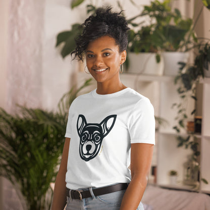 Camiseta unissex de manga curta - Chihuahua - Tribal - Cores Claras i-animals
