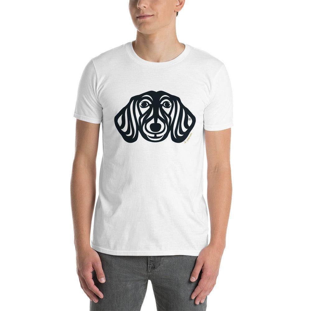 Camiseta unissex de manga curta - Dachshund - Tribal - Cores Claras i-animals