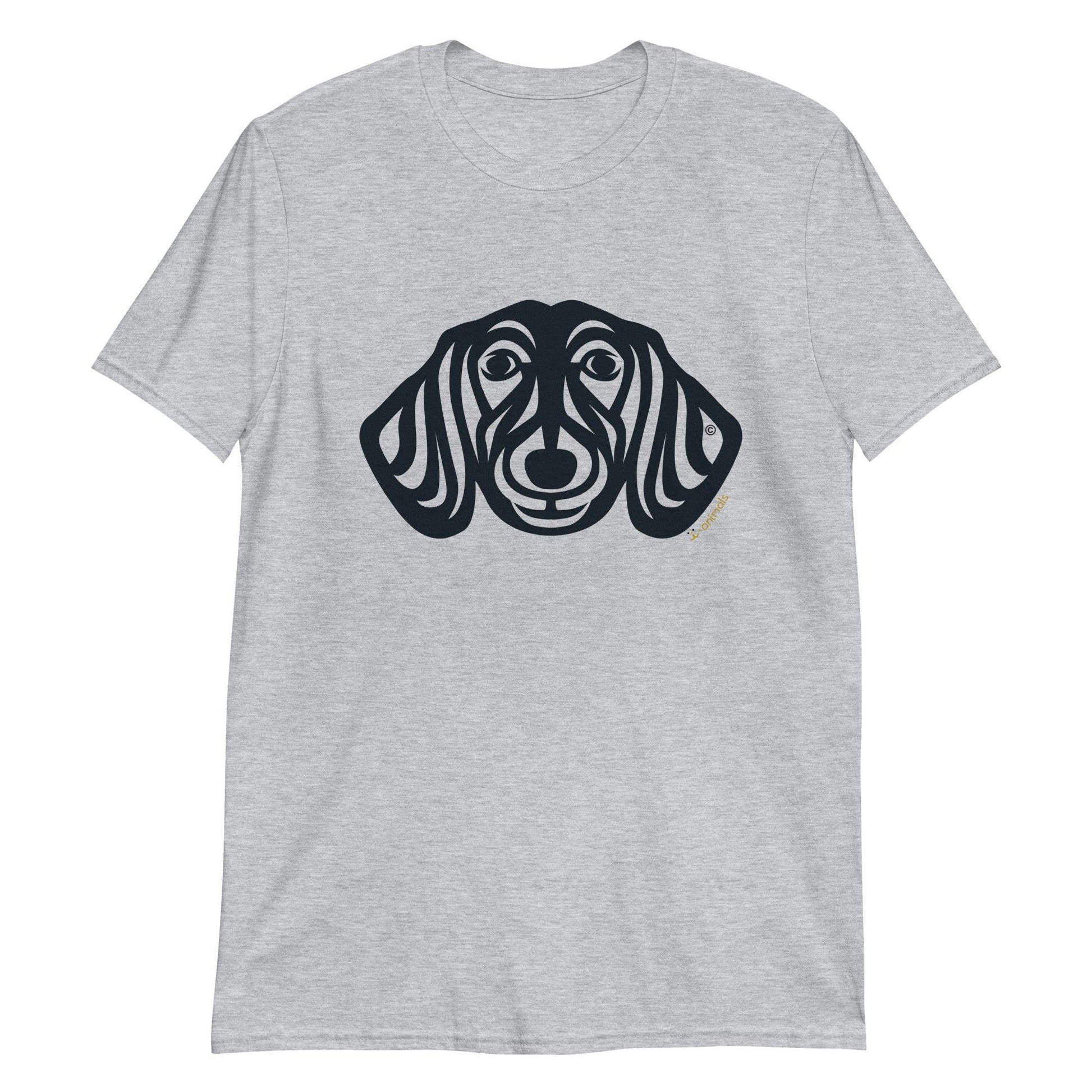 Camiseta unissex de manga curta - Dachshund - Tribal - Cores Claras i-animals