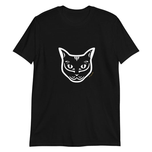 Camiseta unissex de manga curta - Gato Preto - Tribal i-animals