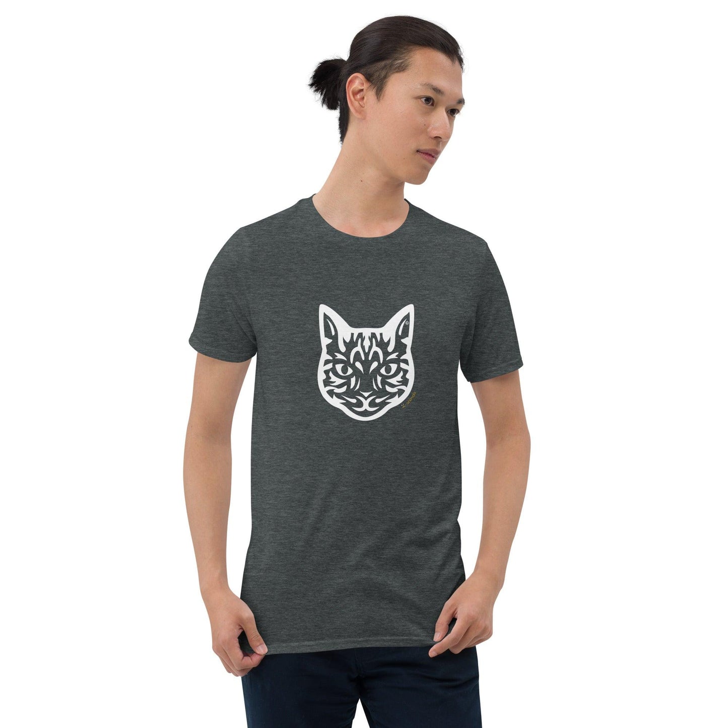 Camiseta unissex de manga curta - Gato Tigrado - Tribal i-animals