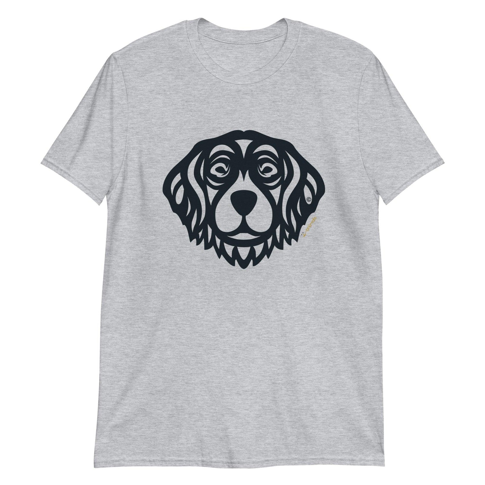 Camiseta unissex de manga curta - Golden Retriever - Tribal - Cores Claras i-animals