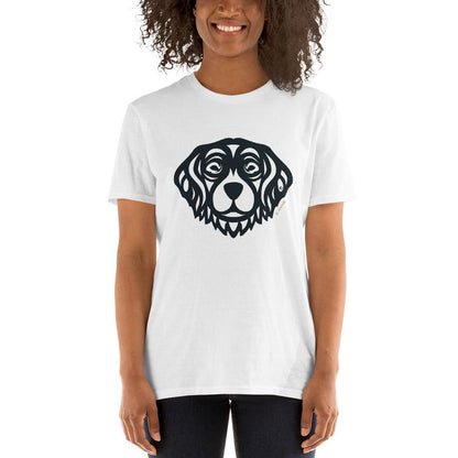 Camiseta unissex de manga curta - Golden Retriever - Tribal - Cores Claras i-animals