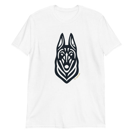 Camiseta unissex de manga curta - Malinois - Tribal - Cores Claras i-animals