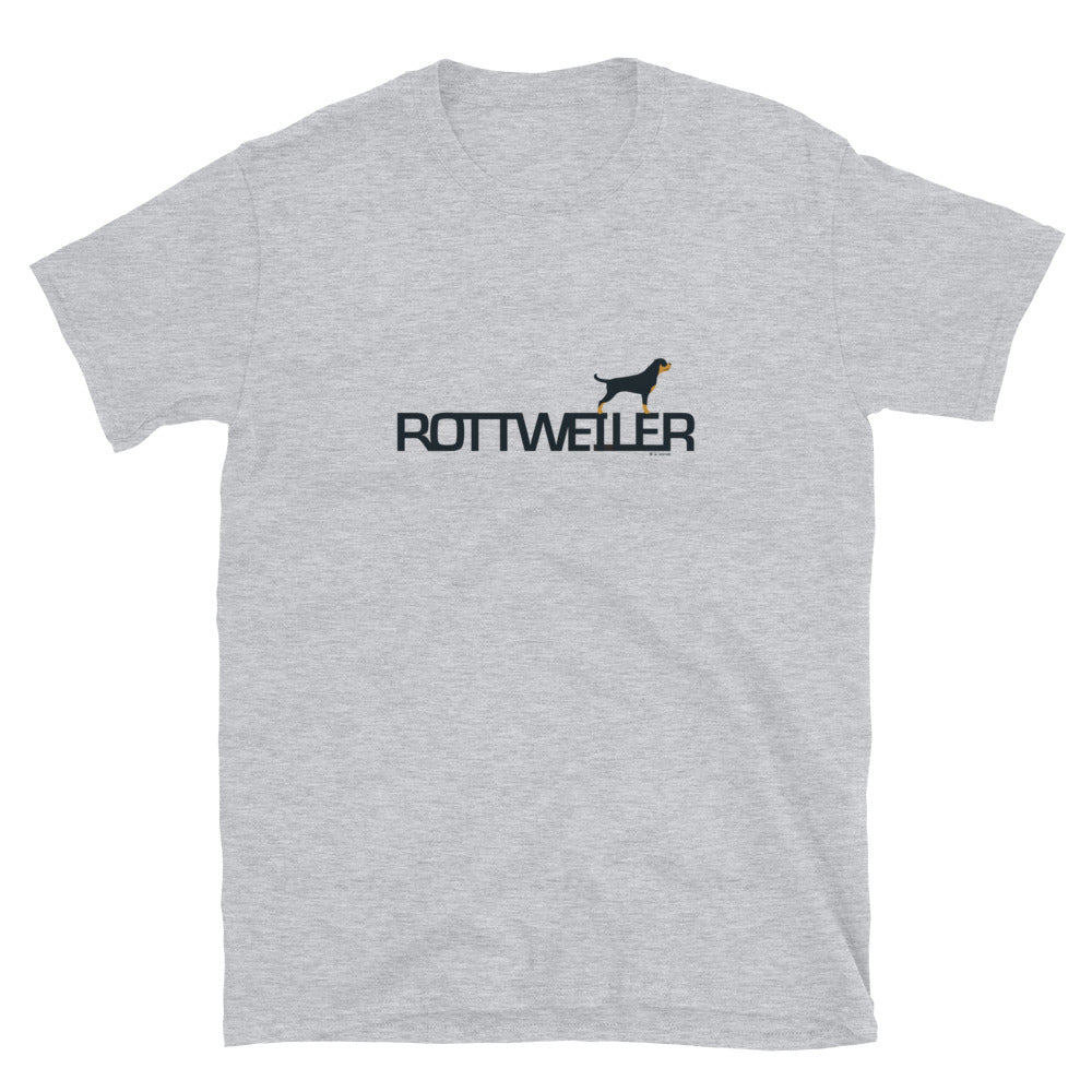 Camiseta unissex de manga curta - Rottweiler - Cores claras i-animals