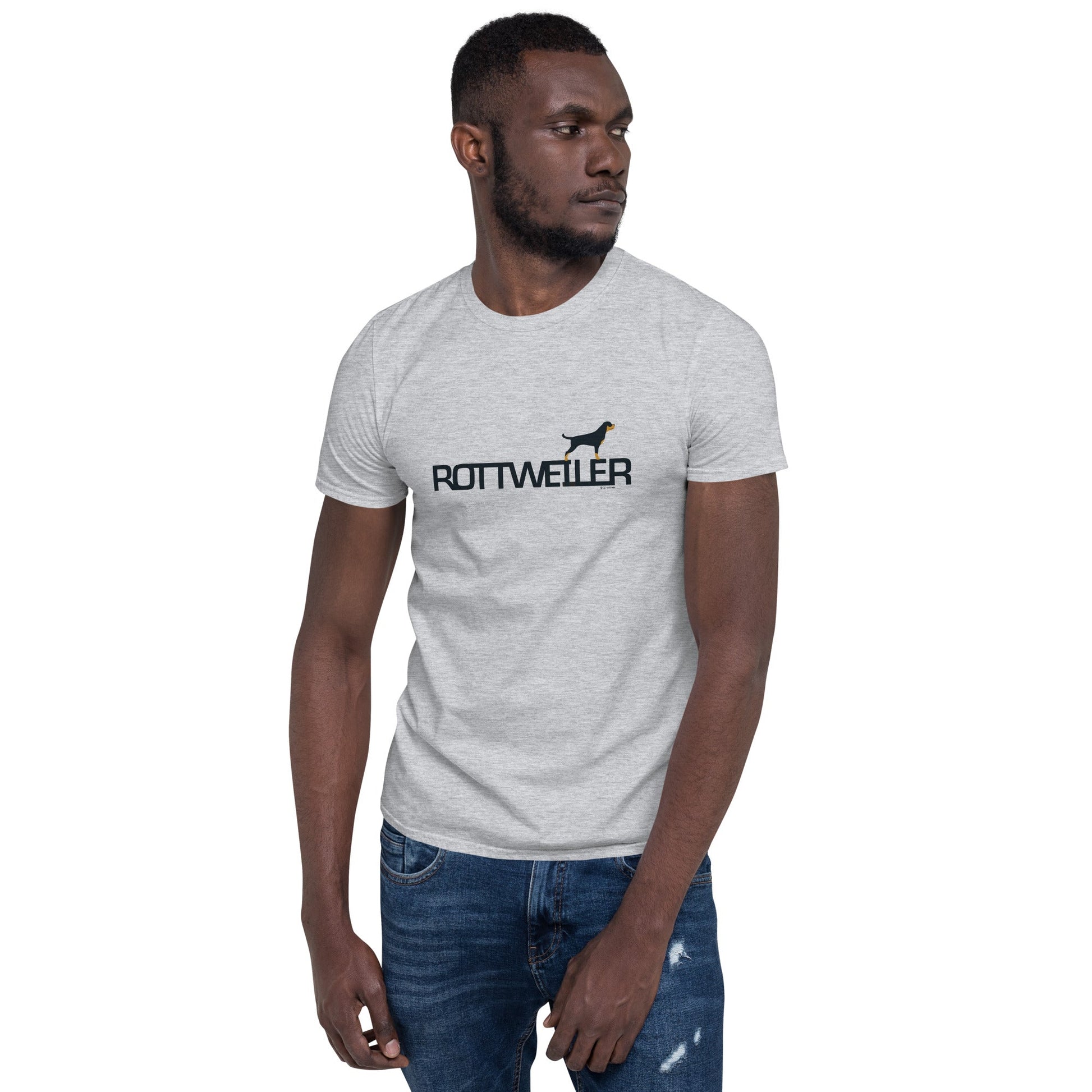 Camiseta unissex de manga curta - Rottweiler - Cores claras i-animals