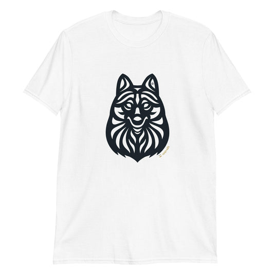 Camiseta unissex de manga curta - Schipperke - Tribal - Cores Claras i-animals