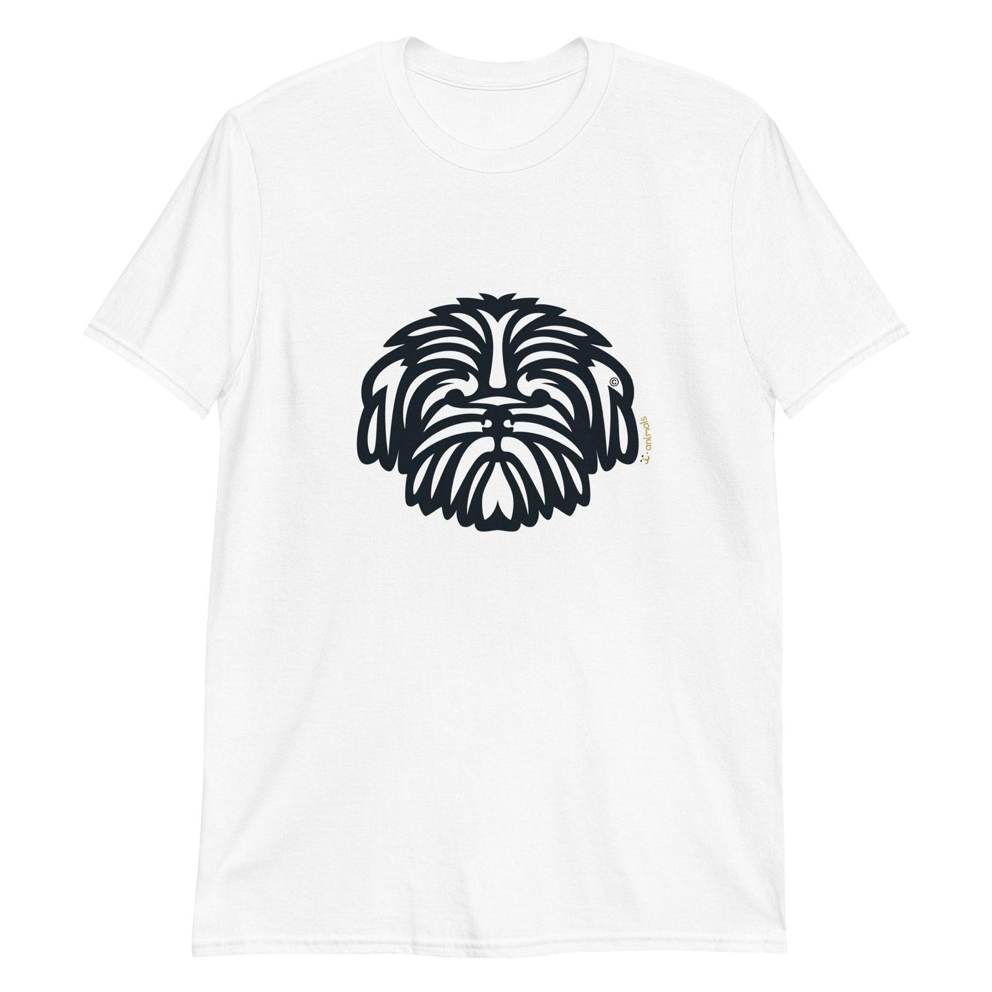 Camiseta unissex de manga curta - Shih Tzu - Tribal - Cores Claras i-animals