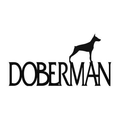 Placa de metal Doberman - Identidade i-animals