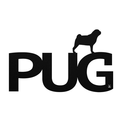 Placa de metal Pug - Identidade i-animals