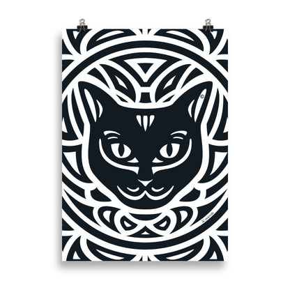 Poster Gato Preto - Tribal i-animals