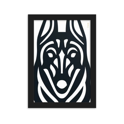 Pôster emoldurado Malinois - Tribal - i-animals
