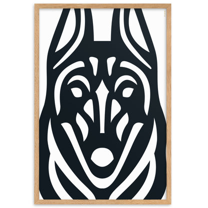 Pôster emoldurado Malinois - Tribal - i-animals