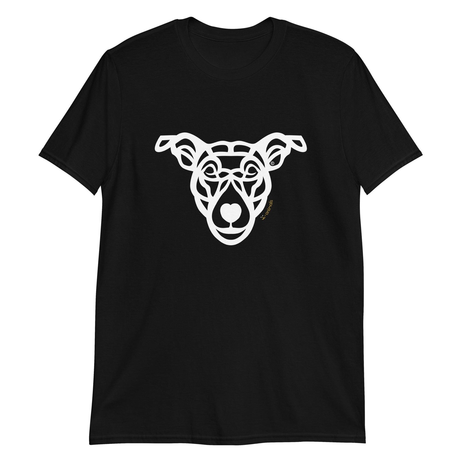 Camiseta unissex de manga curta - “cão vira-lata” - Tribal - i-animals