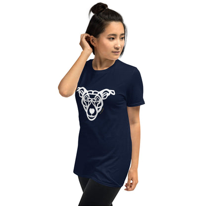 Camiseta unissex de manga curta - “cão vira-lata” - Tribal - i-animals
