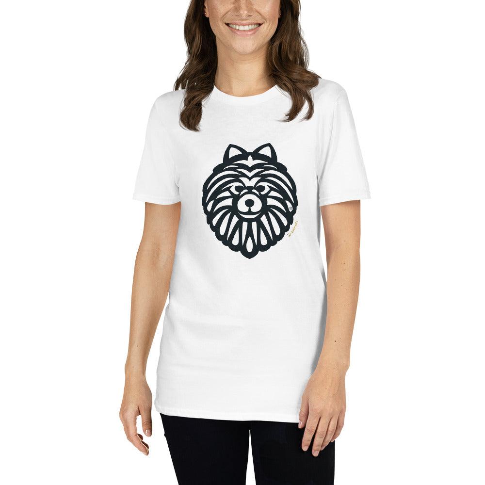Camiseta unissex de manga curta - Spitz Alemão - Tribal - Cores Claras - i-animals