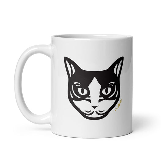 Black and White Cat Mug - Tribal