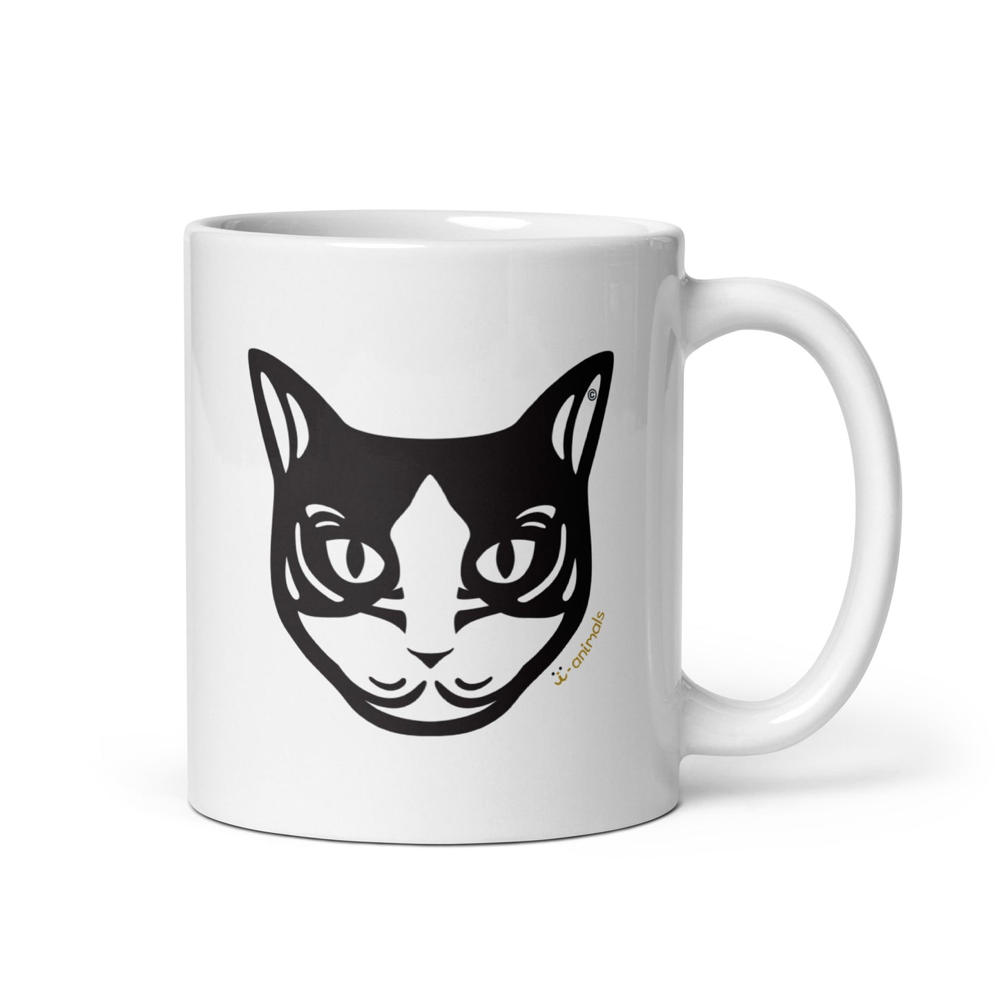 Black and White Cat Mug - Tribal