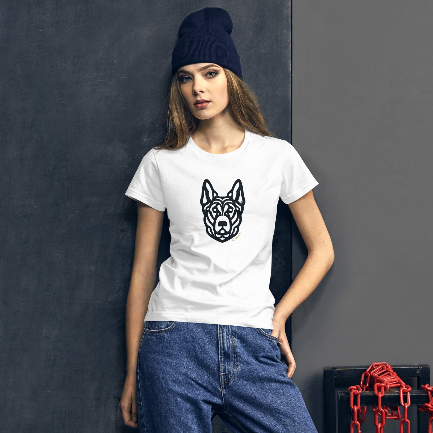 Women's Fashion Fit T-Shirt - German Shepherd - Tribal - Light Colors