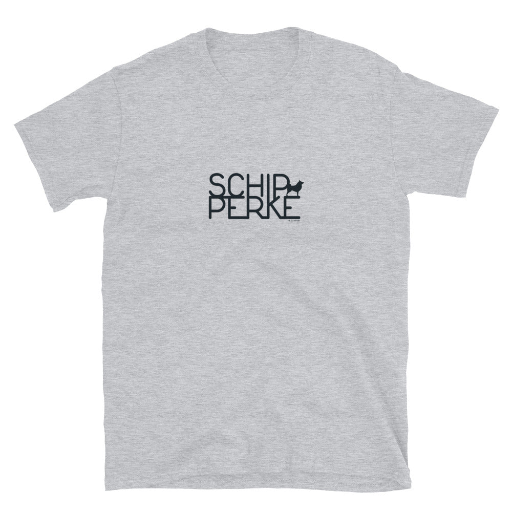 Camiseta unissex com mangas curtas - Schipperke - Cores Claras i-animals