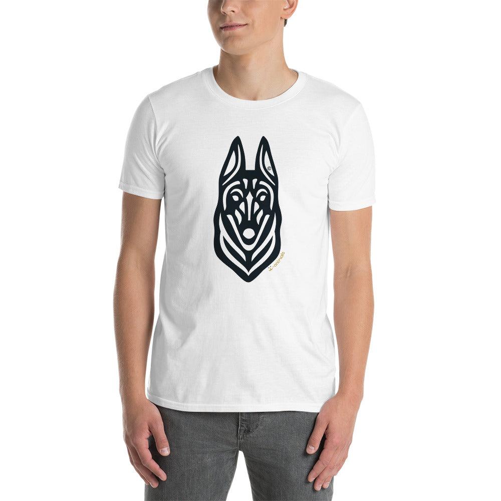 Camiseta unissex de manga curta - Malinois - Tribal - Cores Claras i-animals