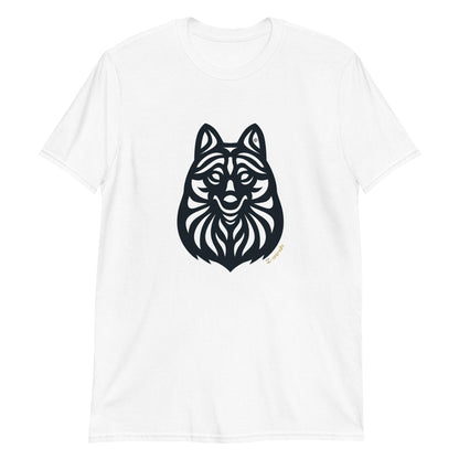 Camiseta unissex de manga curta - Schipperke - Tribal - Cores Claras i-animals
