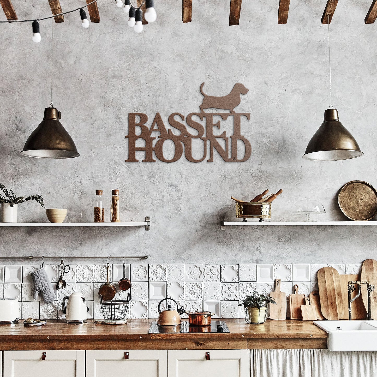 Placa de metal Basset Hound - Identidade i-animals